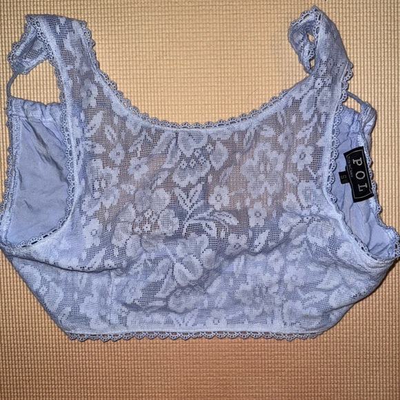 POL lace cropped top small nwot backless with adjustable tie - Picture 1 of 2
